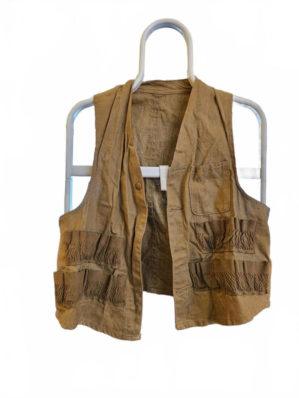 Vintage American 1940’s hunting Vest S? Unknown maker/origin  - As is - Antique